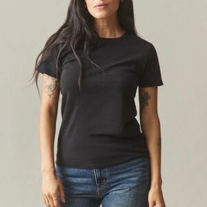 NWOT American Giant Women's Premium Slub Crew Tee Black T-Shirt Size M